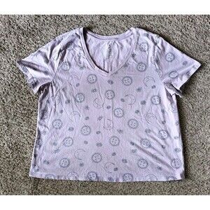 Organic Generation T-Shirt Women's Size 1X Celestial Graphic Print Purple Shirt